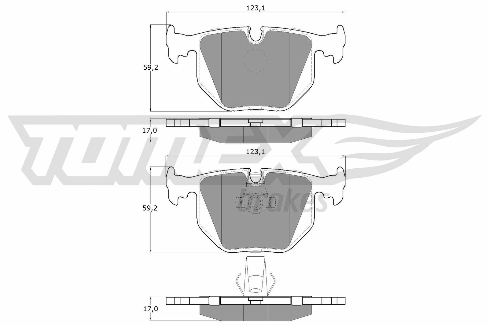 Sada brzdových destiček, kotoučová brzda TOMEX Brakes